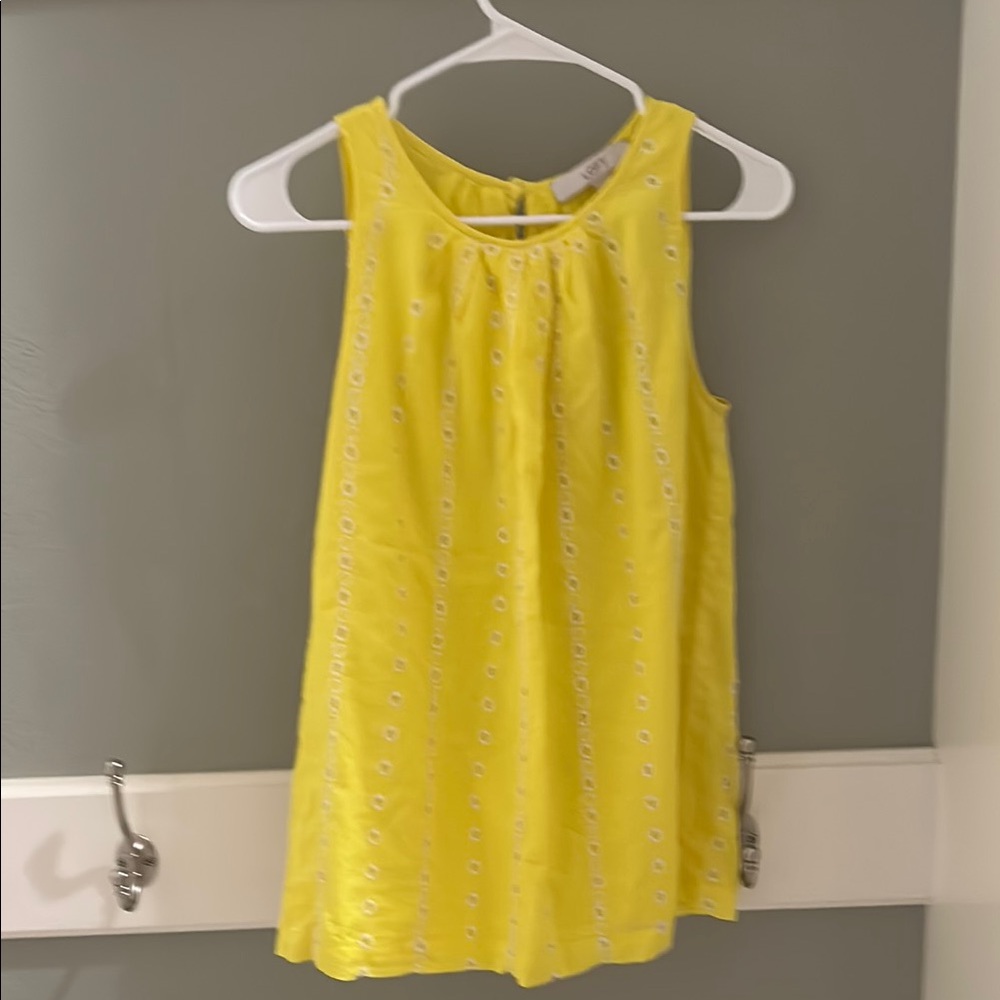 LOFT IS Yellow Eyelet Sleeveless Top